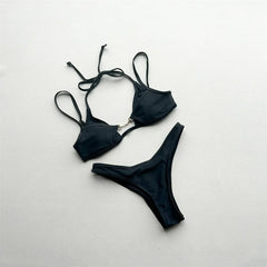 Halter Cut Out Bikini Two-pieces Bikini Set