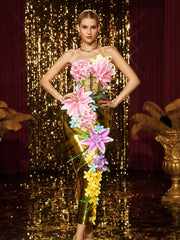 Ensemble jupe bustier fleurie 