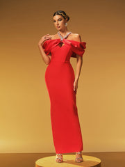 Robe bandage dos nu à cristaux 
