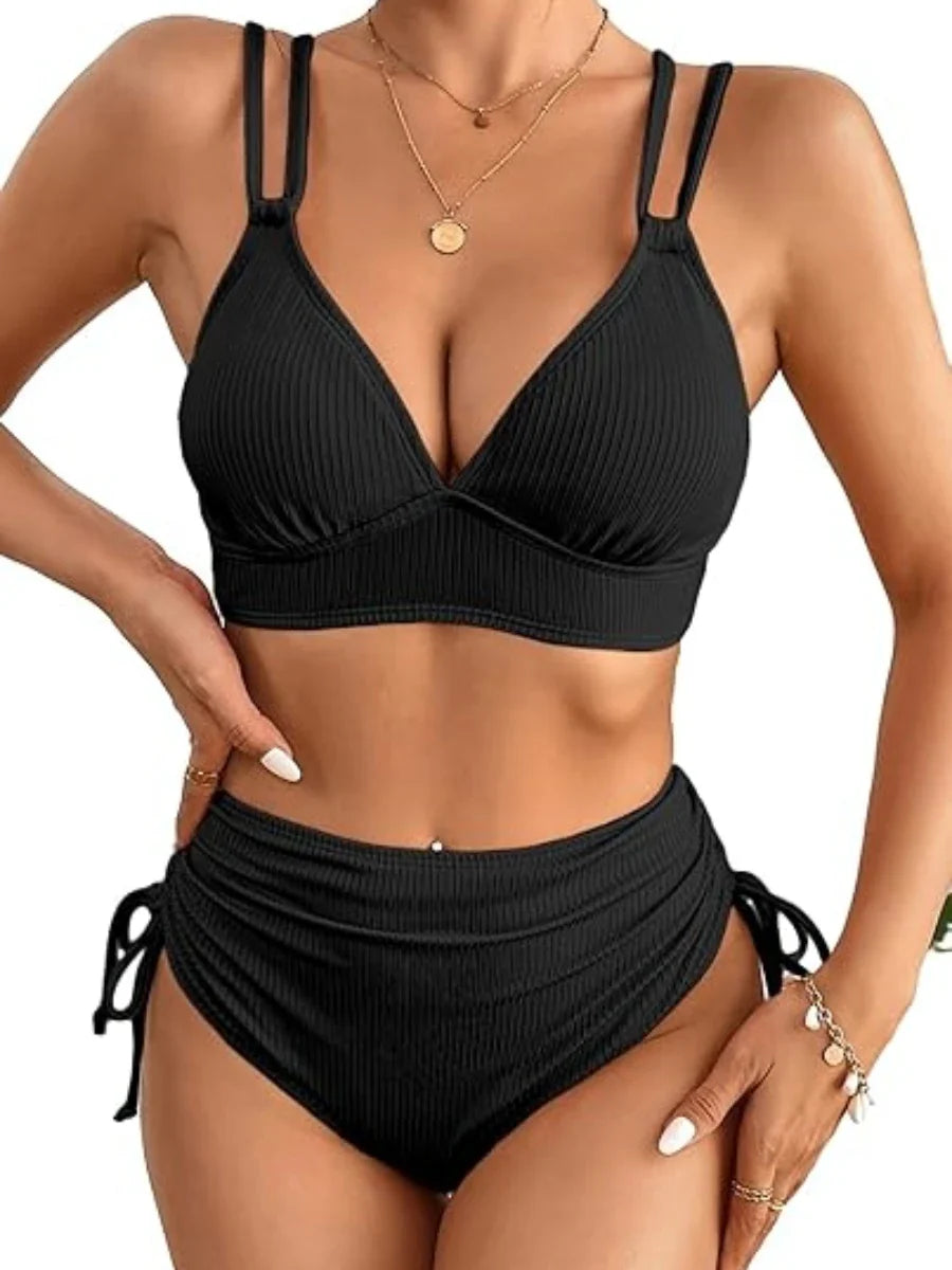 Bikini Sets Two Piece Swimsuit Ruched Tummy Control Bathing Suit