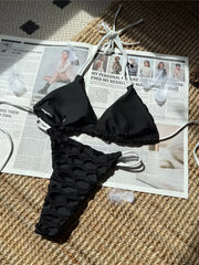 Hollow Out Halter Bikini Two-pieces Bikini Set