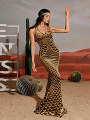 Robe longue sirène imprimée 