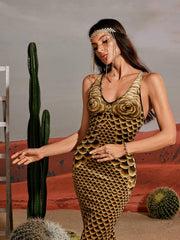Robe longue sirène imprimée 