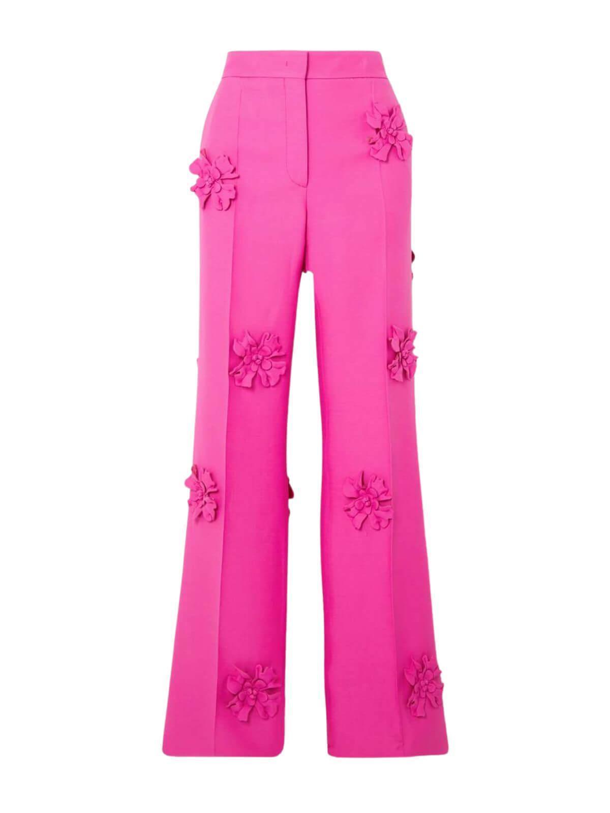 Ensemble blazer à motifs floraux rose fuchsia 