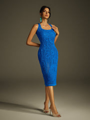 Robe midi sans manches en maille 
