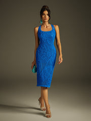 Robe midi sans manches en maille 