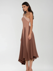 One Shoulder Scarf Midi Dress