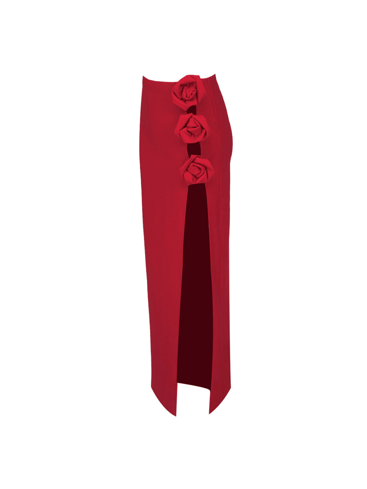 Flower Asymmetric Bandage Skirt In Red