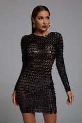 Cutout Mini Bodycon Dress - Black