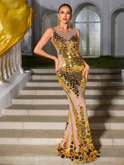 Robe longue sans manches en acrylique 