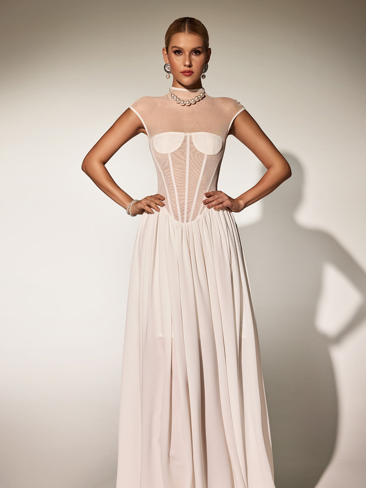 Robe longue corset sans manches 