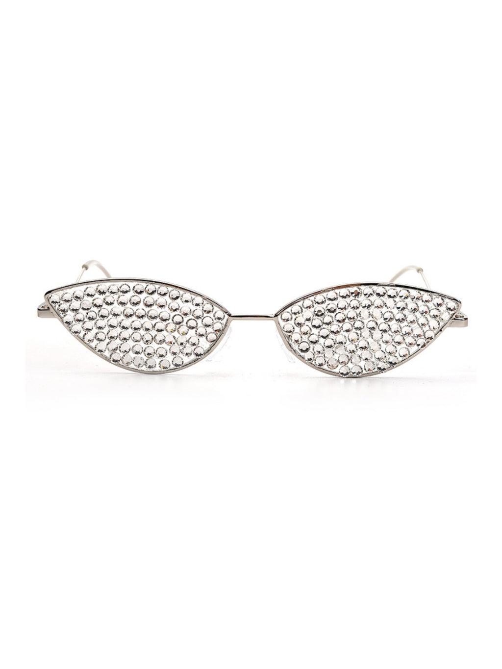 Lunettes à monture œil de chat en cristal