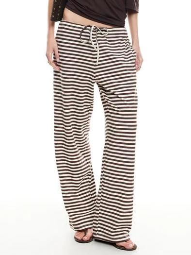 Pantalon Bloom à rayures chocolat