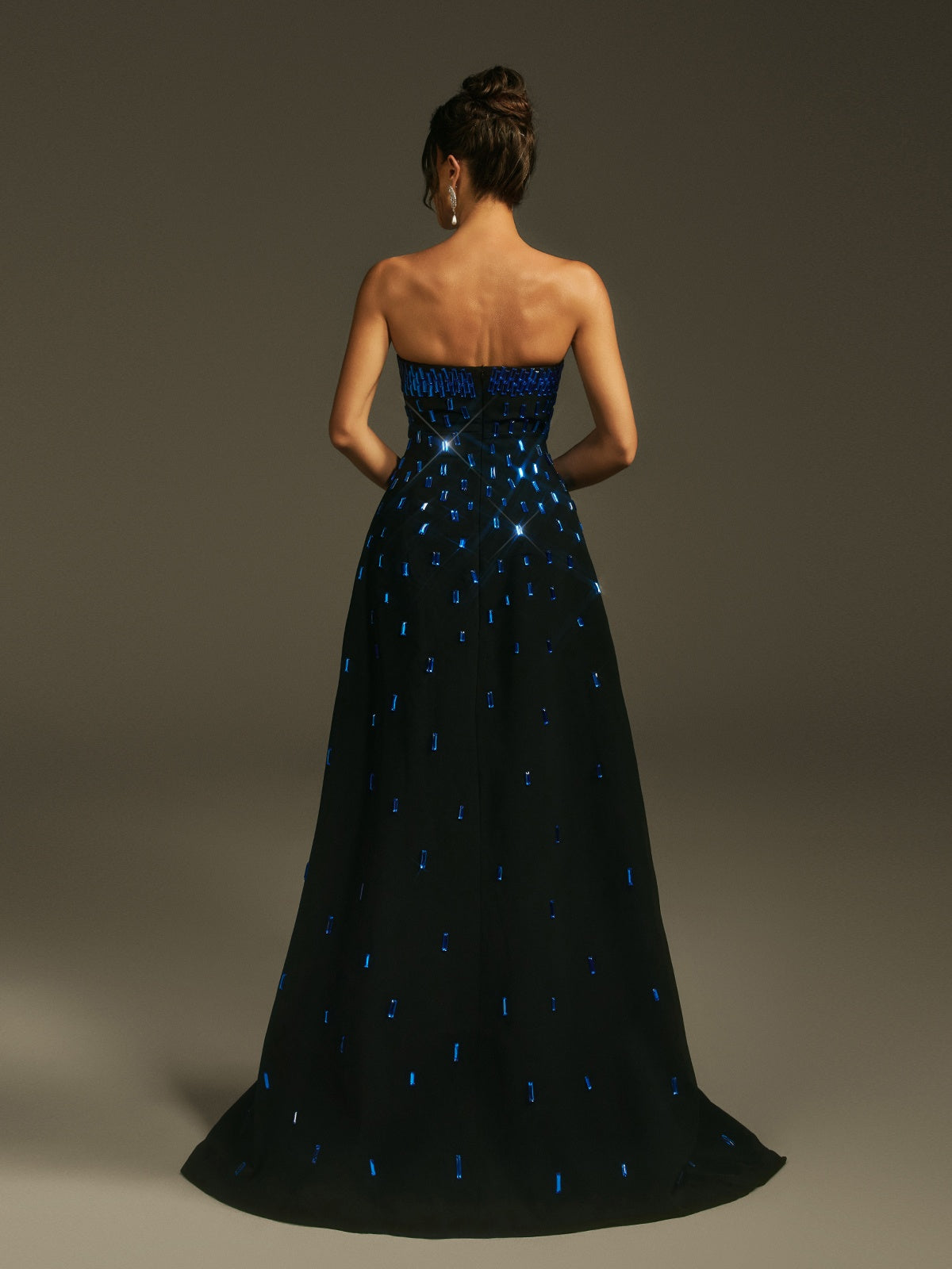 Robe longue bustier en cristal 