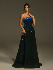 Robe longue bustier en cristal 