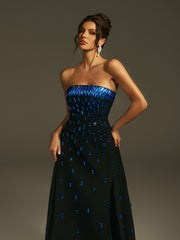 Robe longue bustier en cristal 