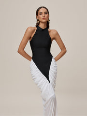 Sleeveless Ruched Bandage Maxi Dress
