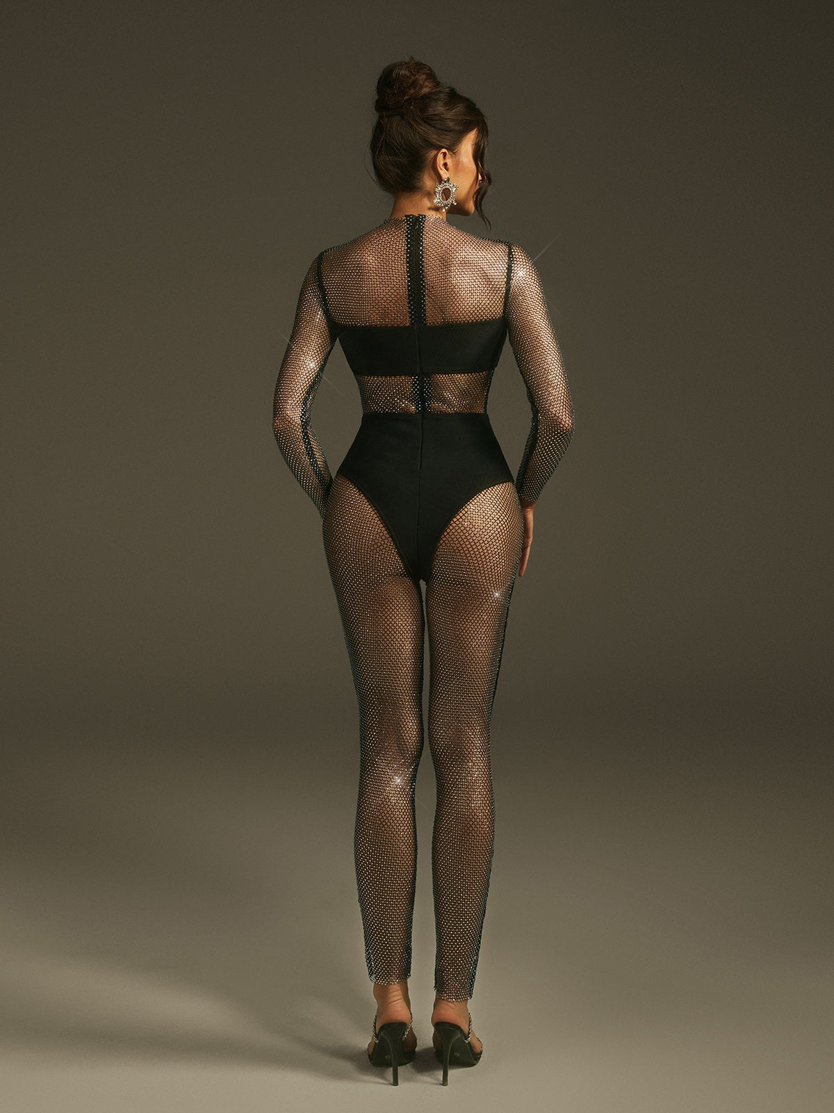 Combinaison en résille à strass 