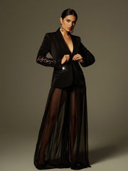 Ensemble blazer en maille strass 