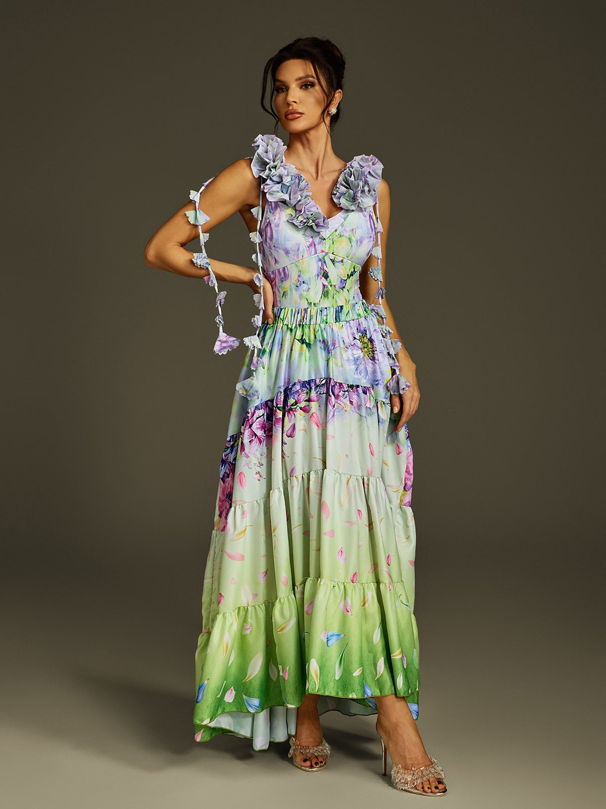 Flower Printed Swimwear Two Piece Set