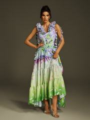 Flower Printed Swimwear Two Piece Set