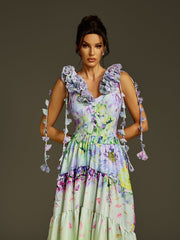 Flower Printed Swimwear Two Piece Set