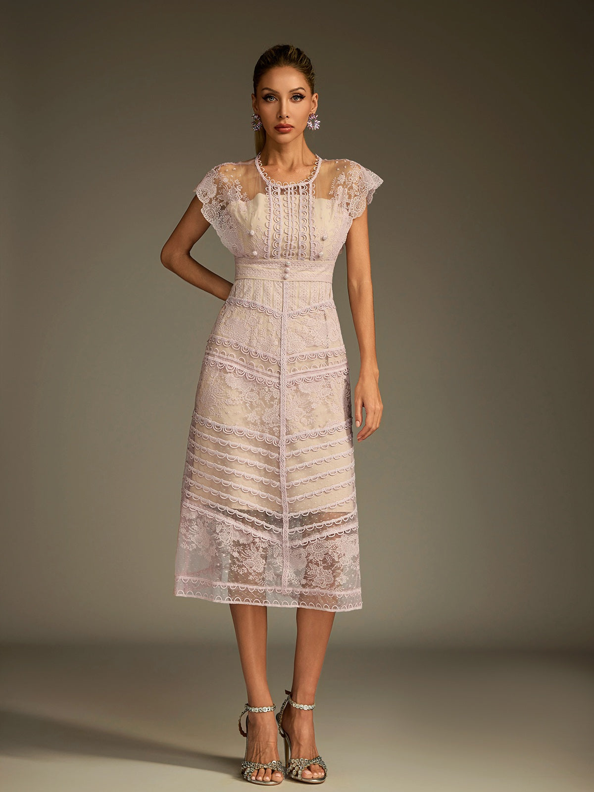 Lace Embroidered Midi Dress
