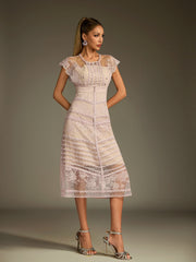 Lace Embroidered Midi Dress