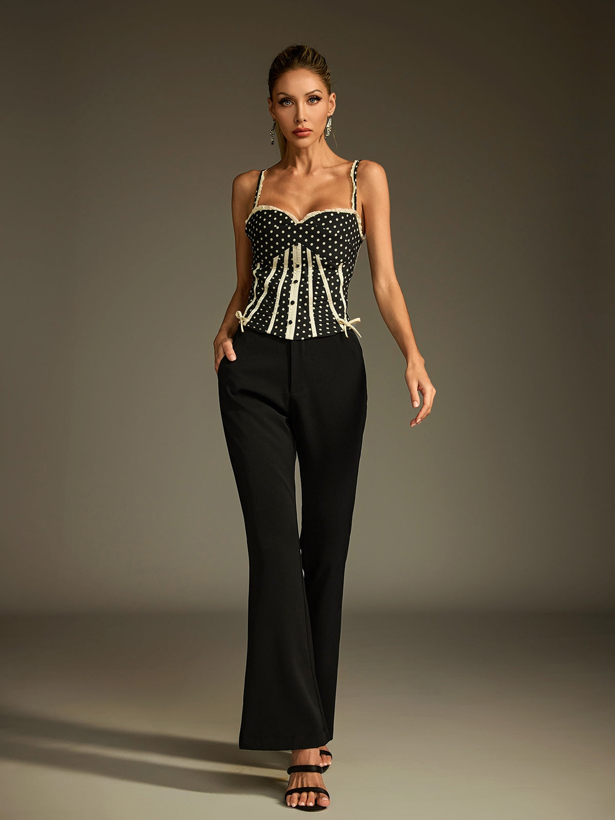 Spaghetti Dot Bow Top 