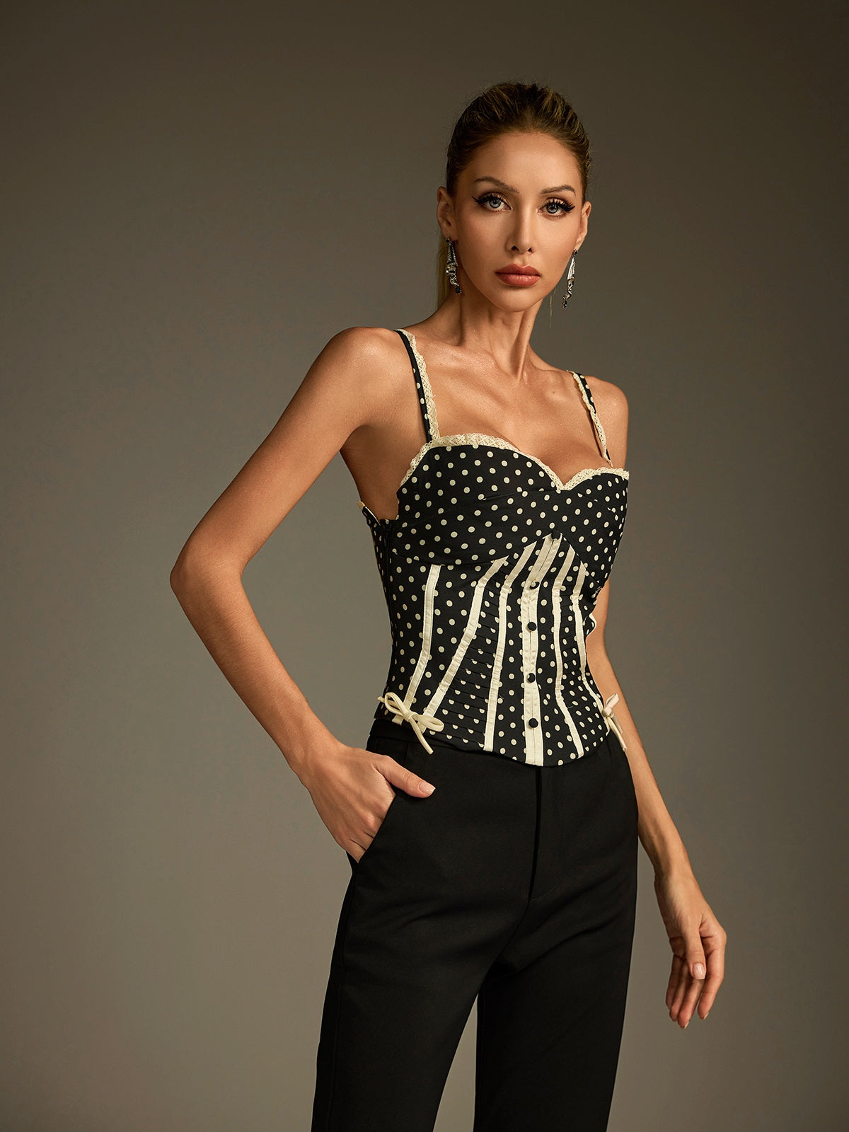 Spaghetti Dot Bow Top 