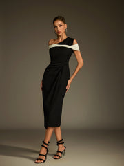 Robe midi asymétrique torsadée 