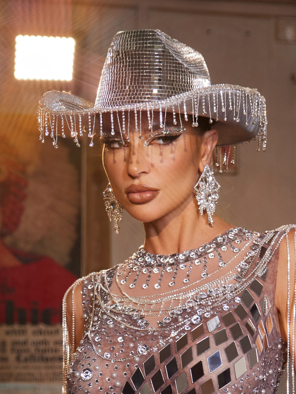 Rhinestone Fringe Cowboy Hat