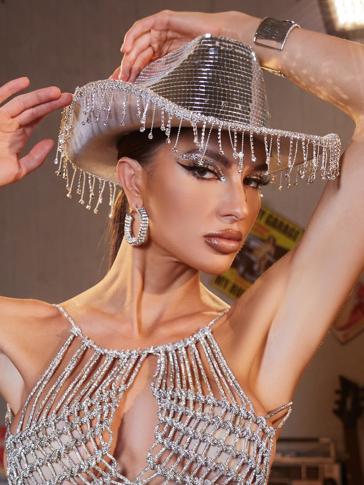 Rhinestone Fringe Cowboy Hat
