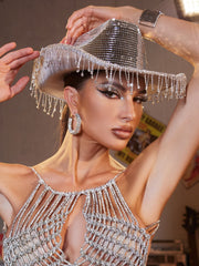 Rhinestone Fringe Cowboy Hat