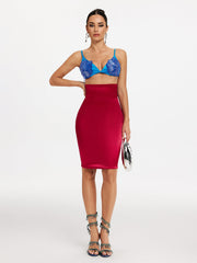 Ensemble jupe et jupe en satin à fleurs spaghetti 