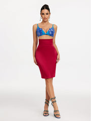 Ensemble jupe et jupe en satin à fleurs spaghetti 