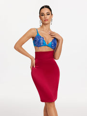 Ensemble jupe et jupe en satin à fleurs spaghetti 