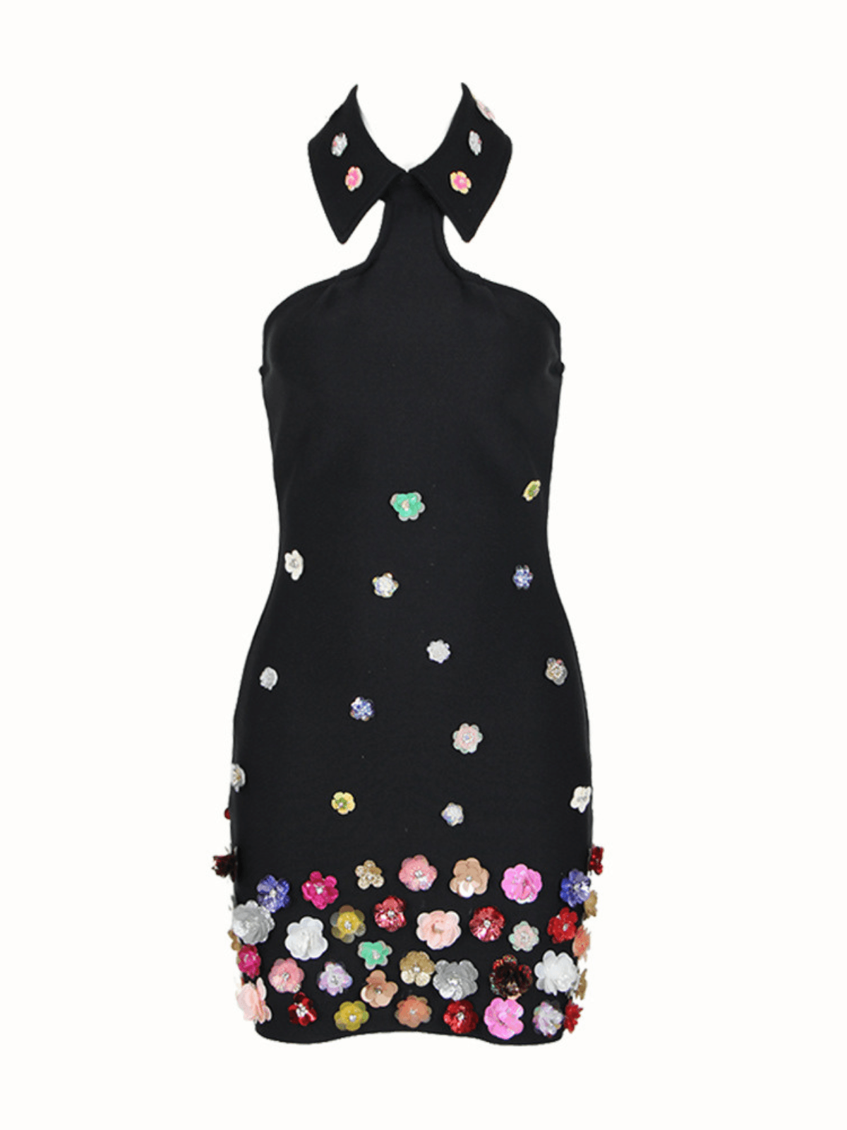 Flower Collar Bandage Dress