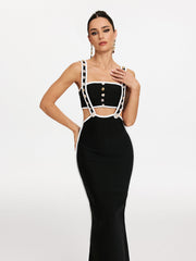 Ensemble jupe bandage à fleurs