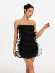 Strapless Ruffle Bandage Mini Dress