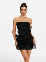 Strapless Ruffle Bandage Mini Dress