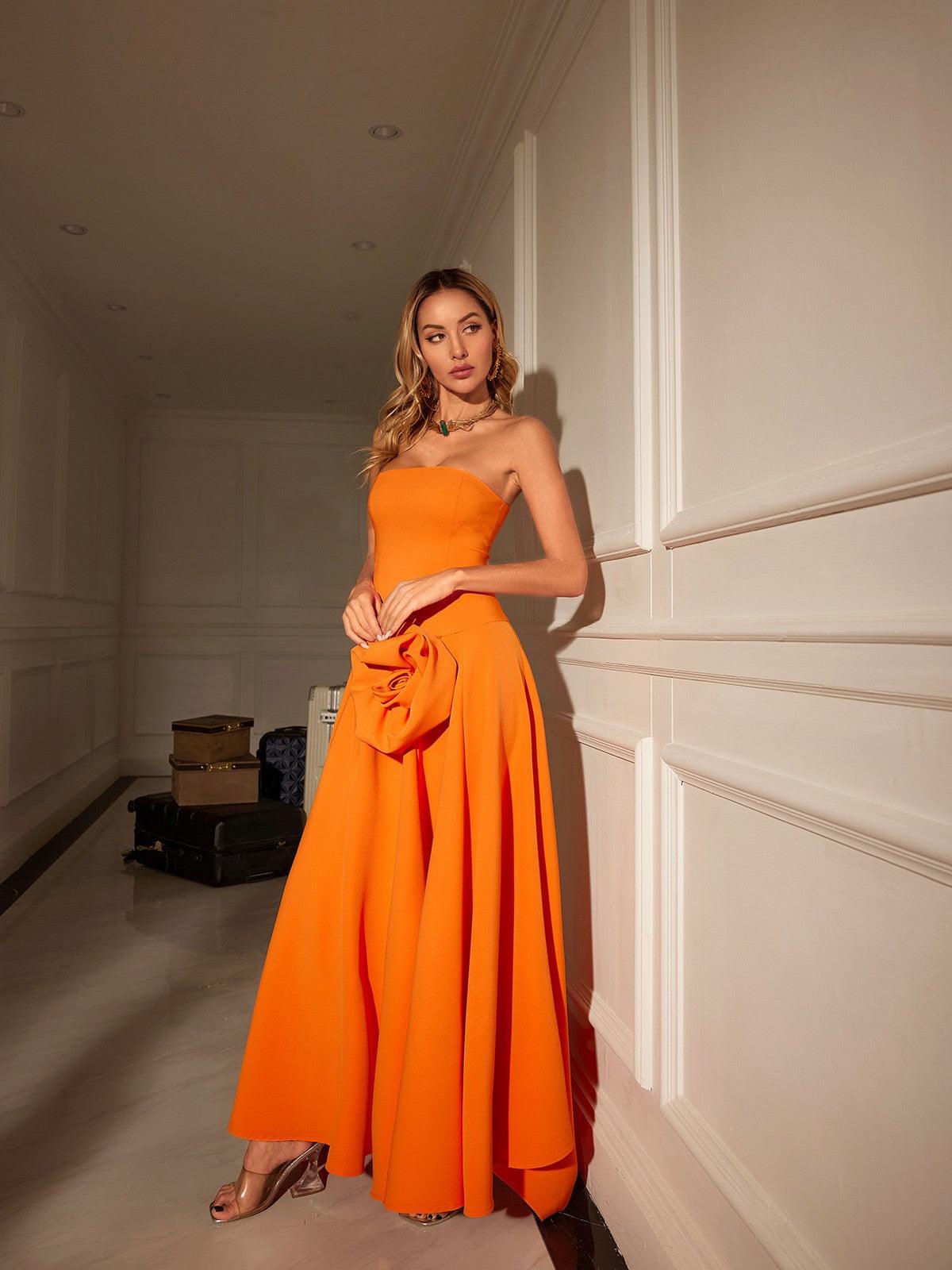 Robe longue bustier à fleurs 