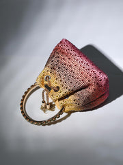 Sac seau orné de cristaux, couleur ombrée