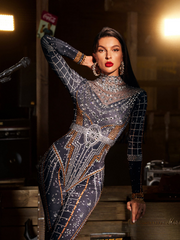 Combinaison imprimée strass 