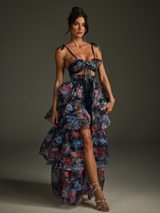 Ensemble jupe et jupe à imprimé floral noir 