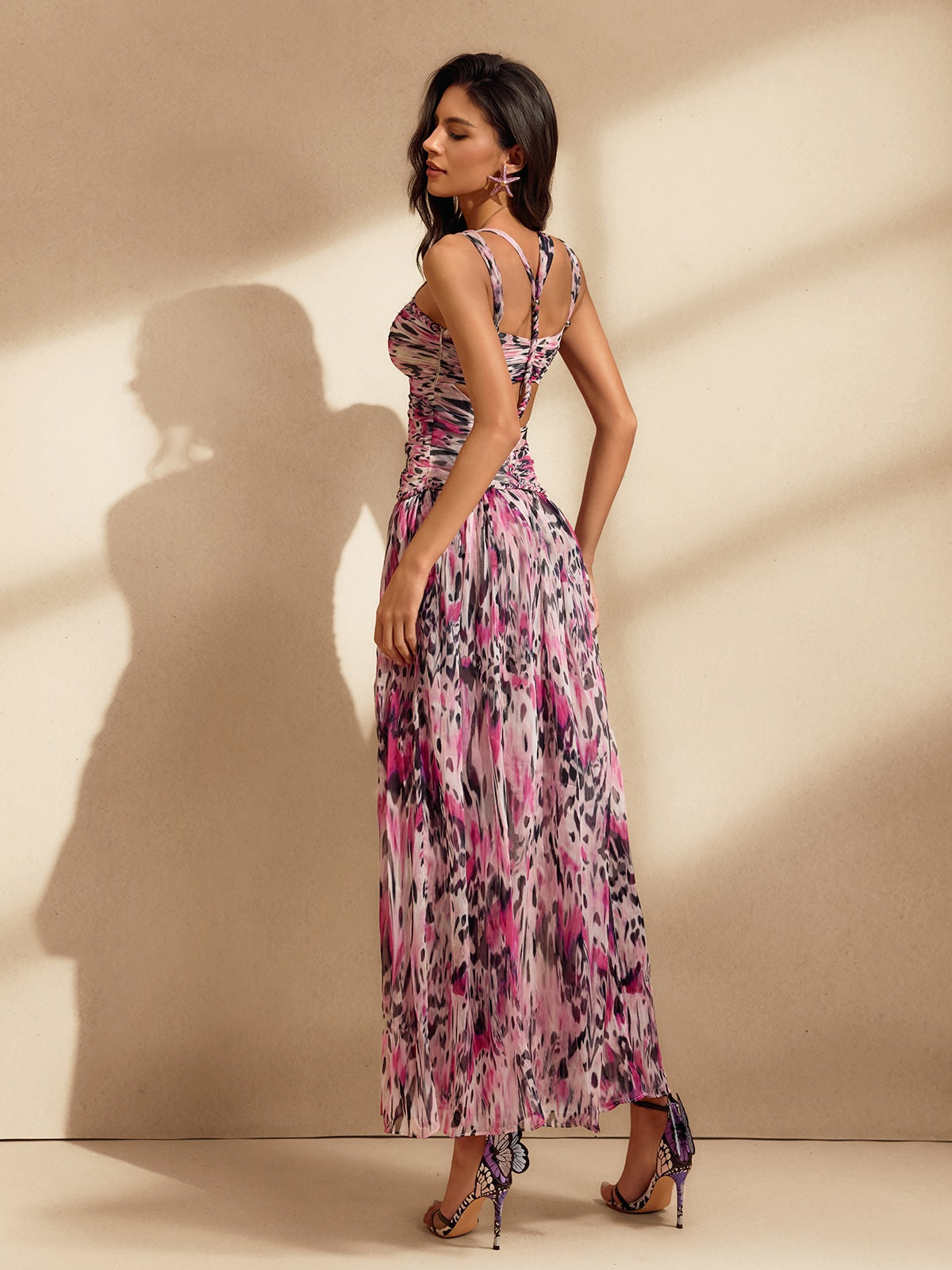 Twisted Printed Maxi Dress