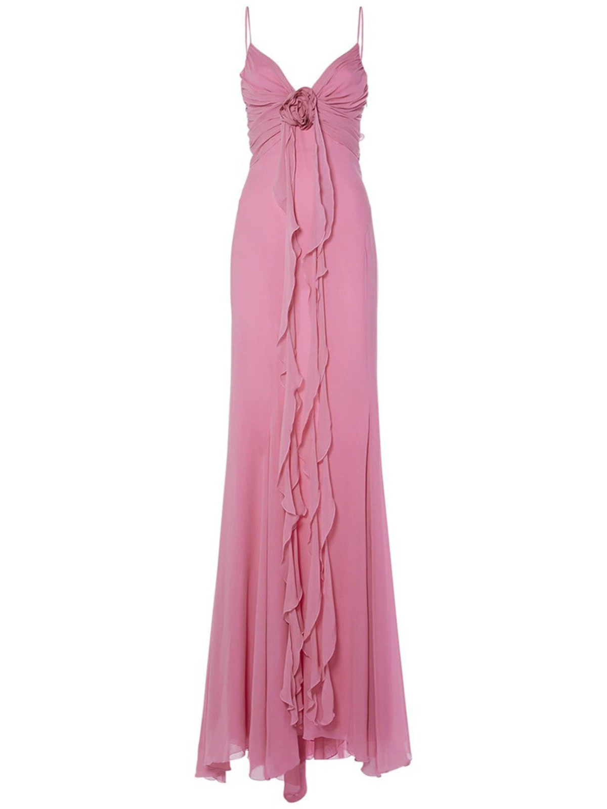 Spaghetti Flower Draped Maxi Dress