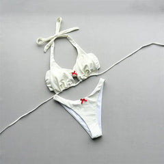 Bow Halter Bikini Two-pieces Bikini Set