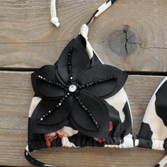 Halter Bikini High Leg Swimsuit Deep Back Two-Piece Separates Bikini Sets Strappy Bathing
