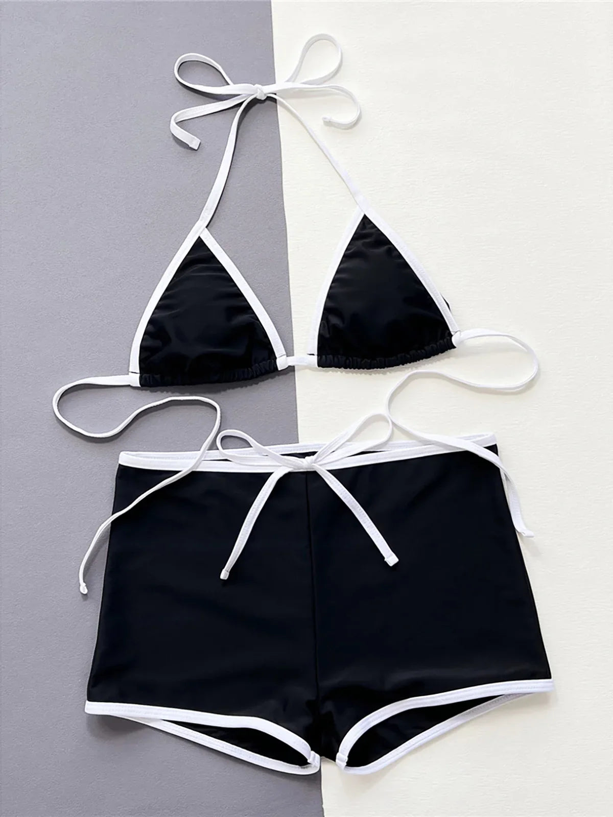 Splicing Halter Bikini Two-pieces Bikini Set